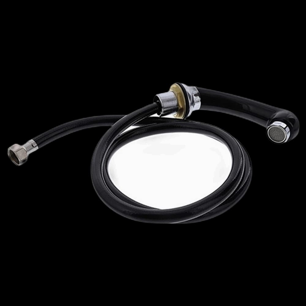 Black Shower Head with Black Rubber Pipe
