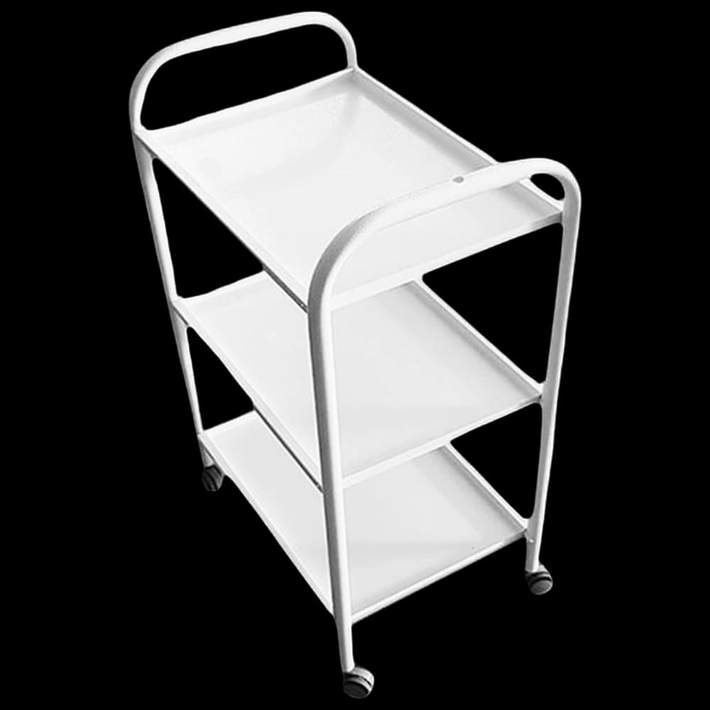 Trolley - 3 Tier Narrow MEDIUM  (White) (83h x 56w x 37d)