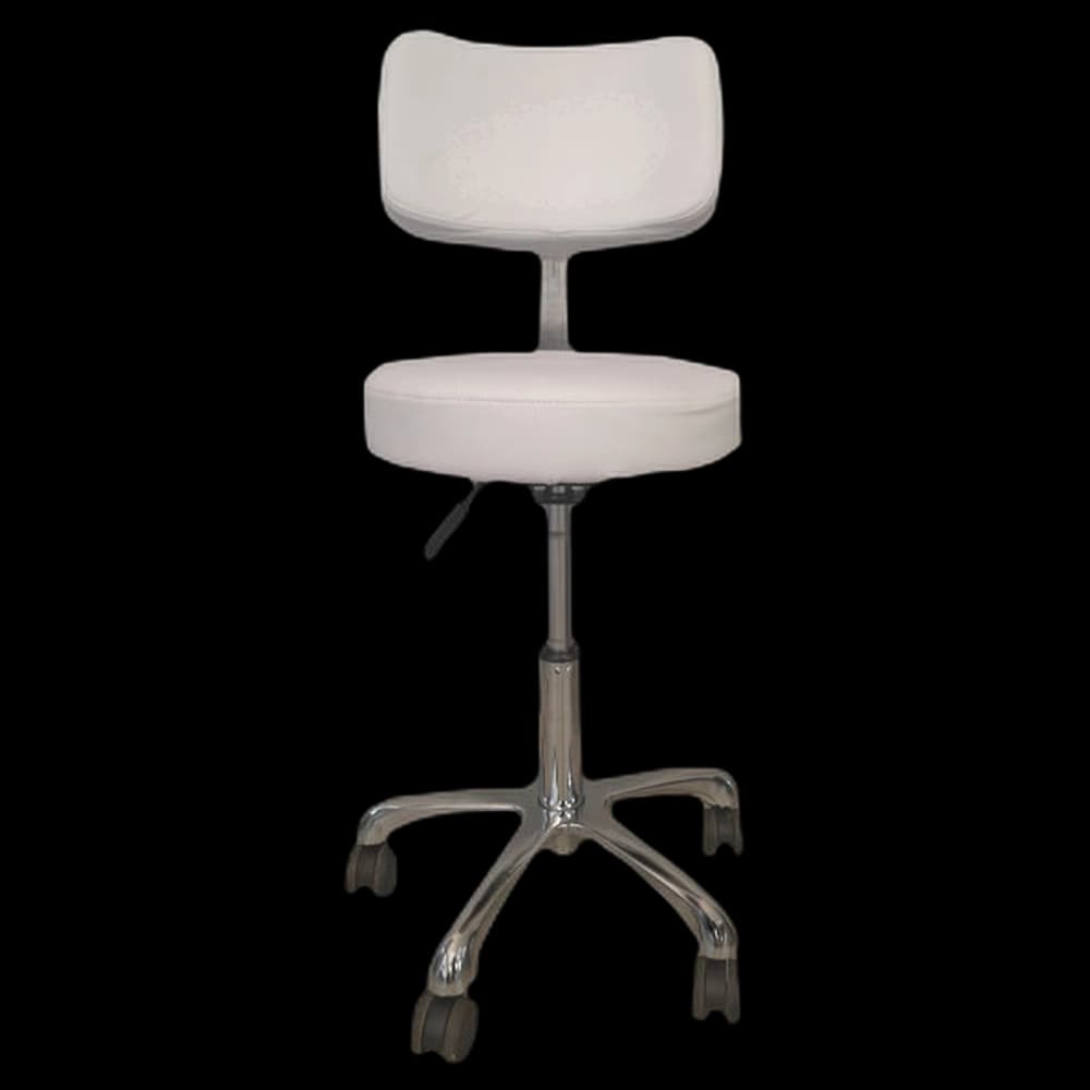 ***Stool - With Thick Back   (White)