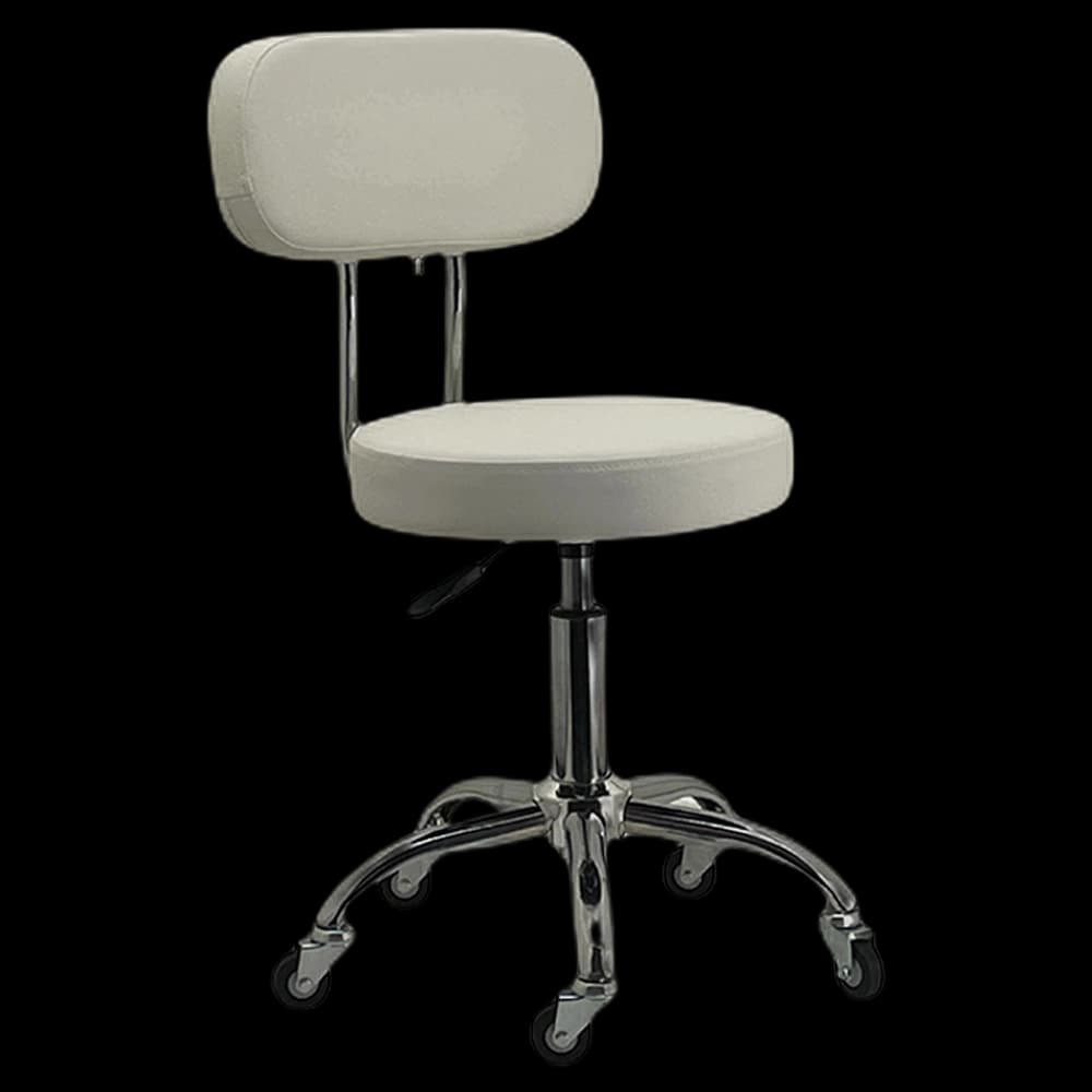 ELITE Stool - with Back   (Chrome & White)