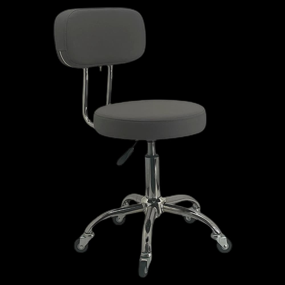 ELITE Stool - with Back   (Chrome & Grey)