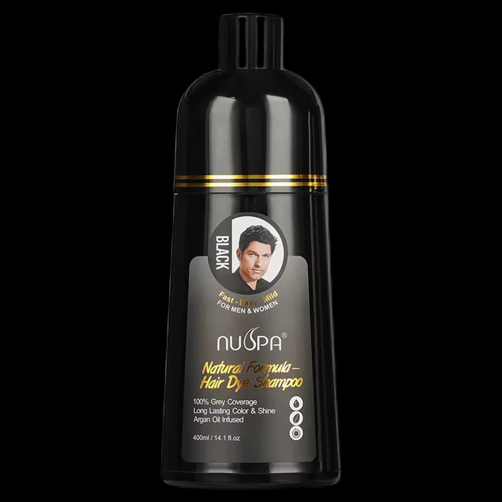 Nuspa Natural Formula Hair Dye Shampoo-Black 400ml