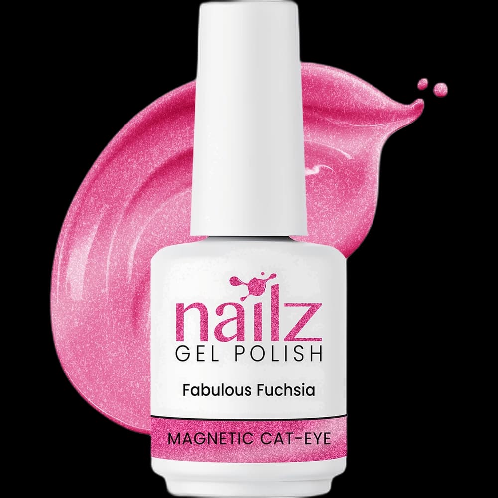 NAILZ Gel Polish 15ml Magnetic Cat Eye- Fabulous Fuchsia