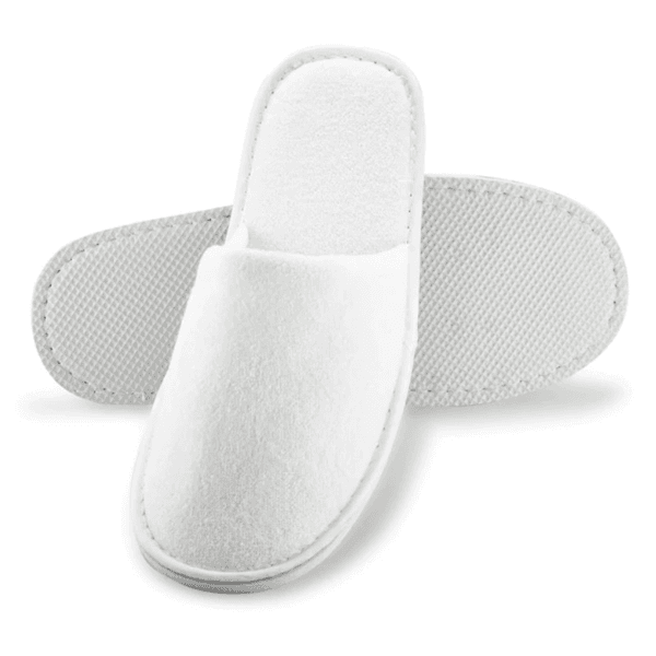 Pedi Slippers Toweling - White Closed Toe (27cm)