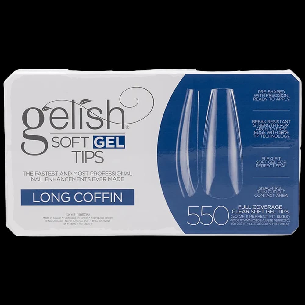 ***Soft Gel Tips - Long Coffin 550pk - Gelish