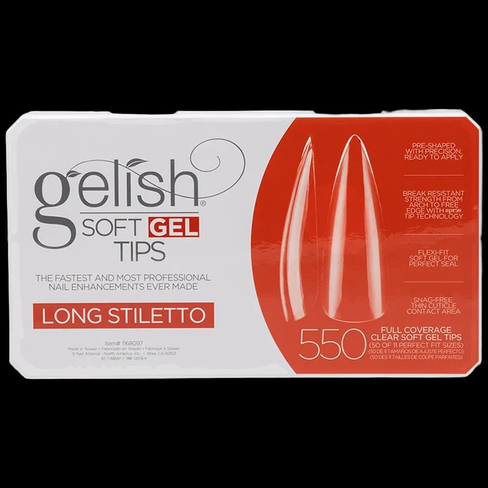 ***Soft Gel Tips - Long Stiletto 550pk - Gelish