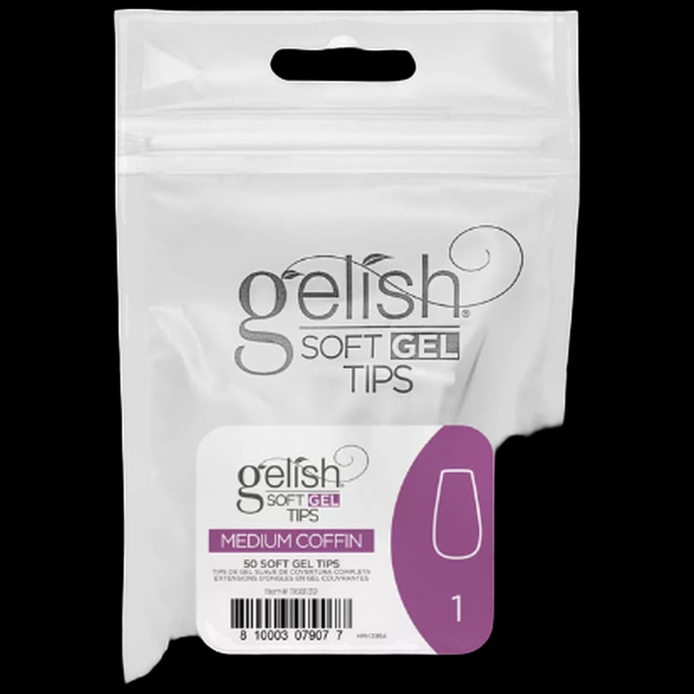 Soft Gel Tips - Medium Coffin 1 50pk Refill - Gelish