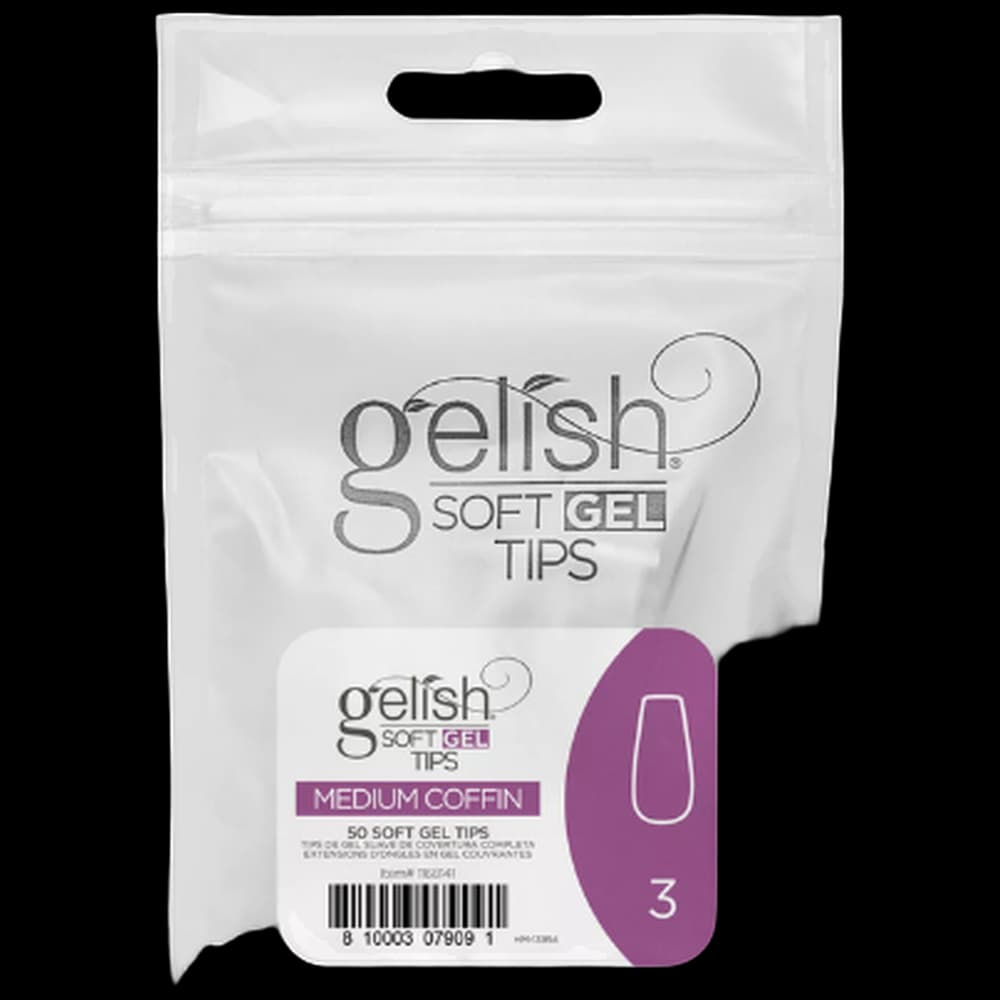 Soft Gel Tips - Medium Coffin 3 50pk Refill - Gelish