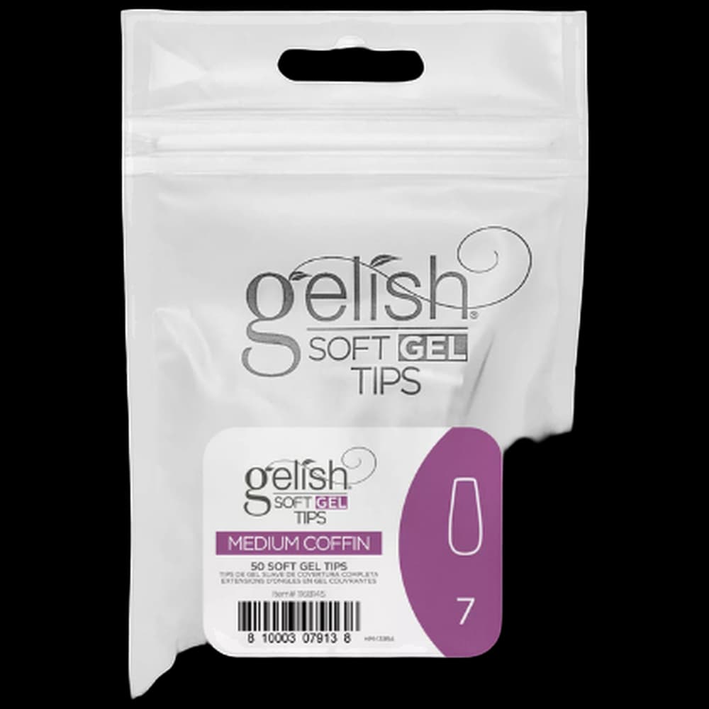 Soft Gel Tips - Medium Coffin 7 50pk Refill - Gelish