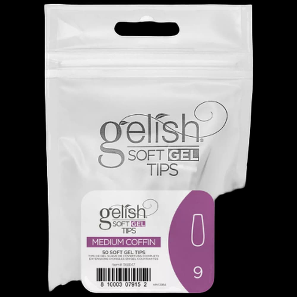 Soft Gel Tips - Medium Coffin 9 50pk Refill - Gelish