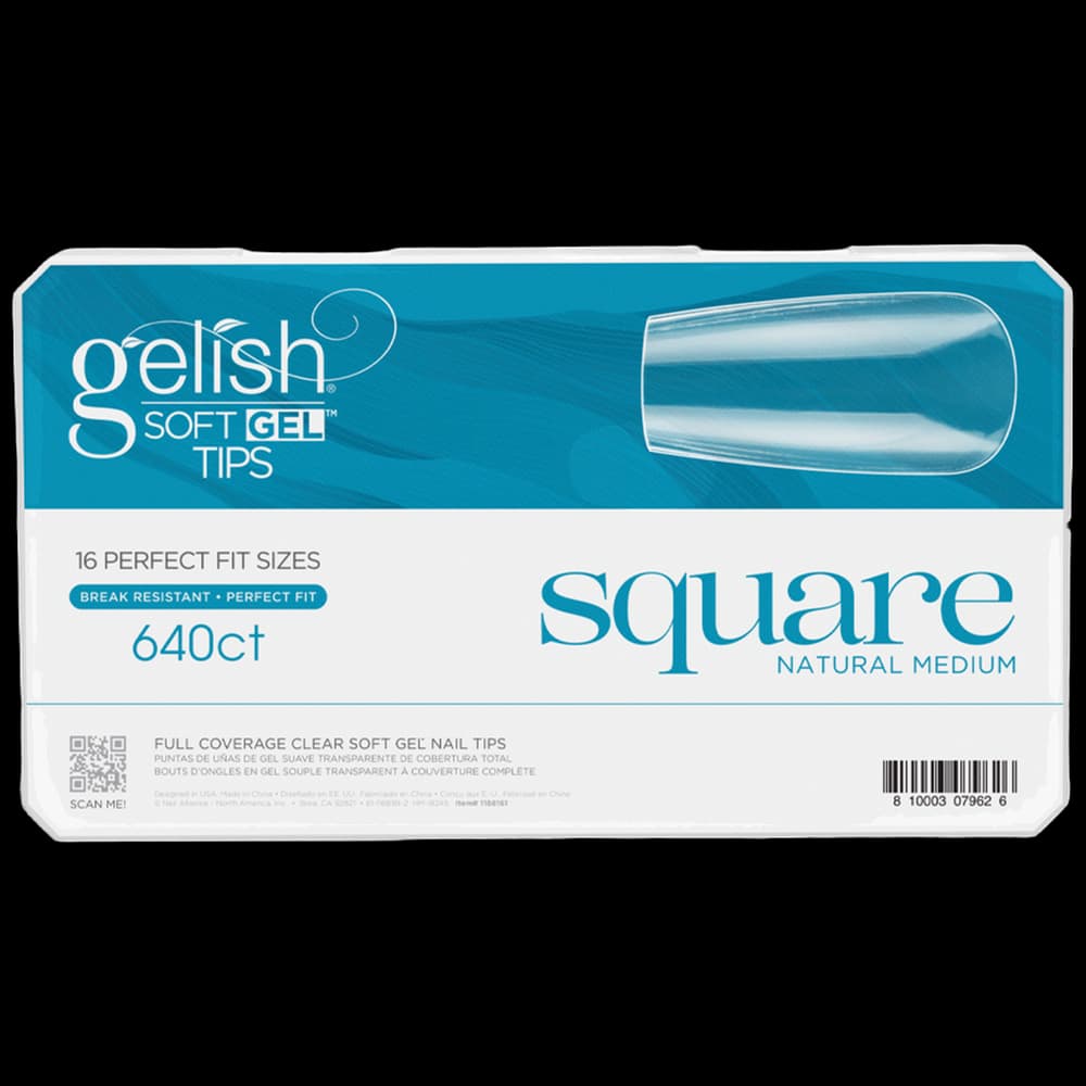 Soft Gel Tips - Square Medium 640pk - Gelish