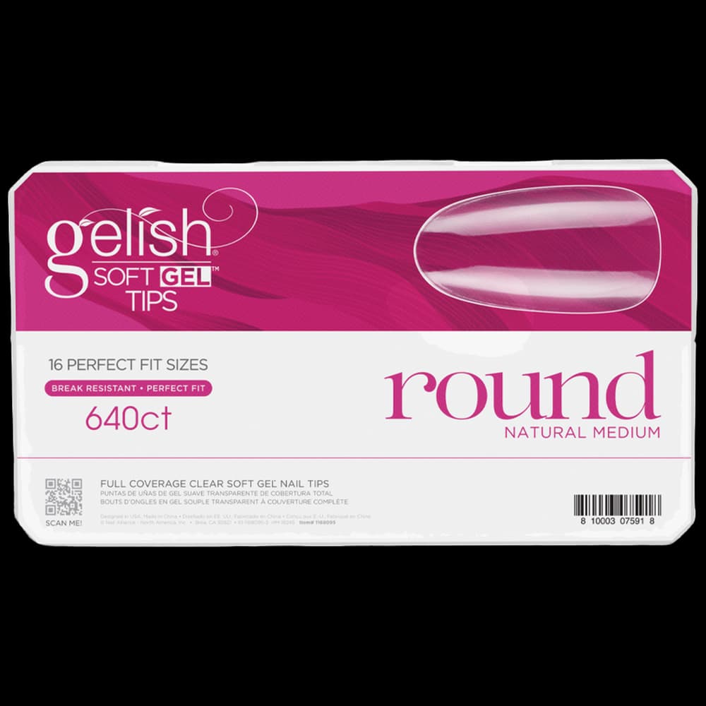 Soft Gel Tips - Medium Round 640pk - Gelish