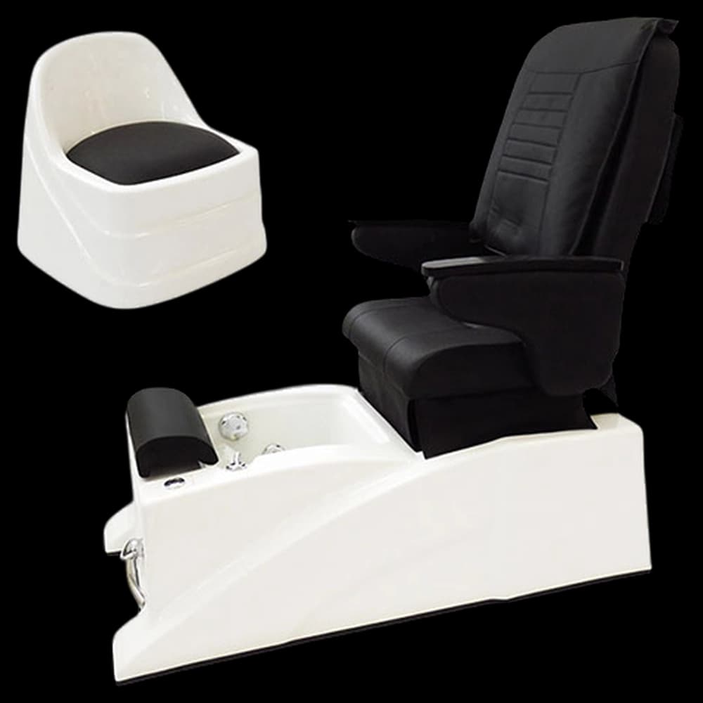 *TRITON Pedicure Spa Chair - White with Black Upholstery
