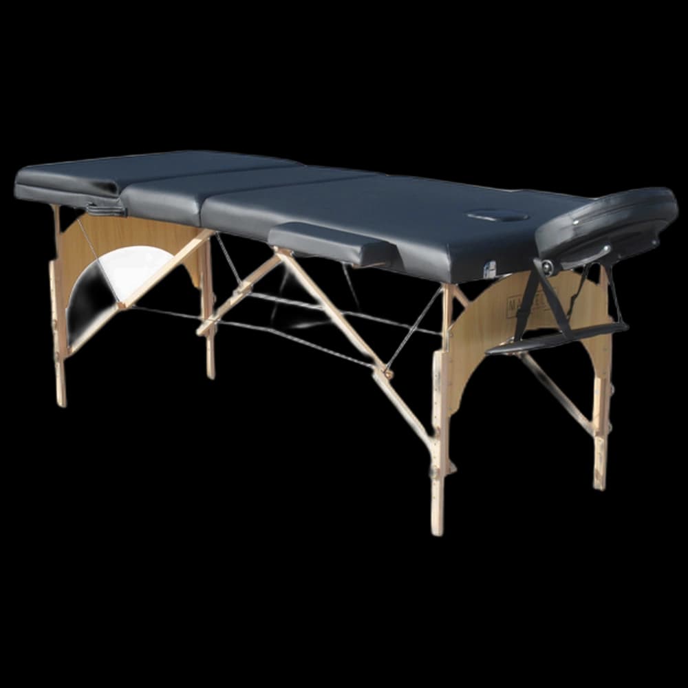 Marbella Portable 3 Part Wooden Massage Table (Black)