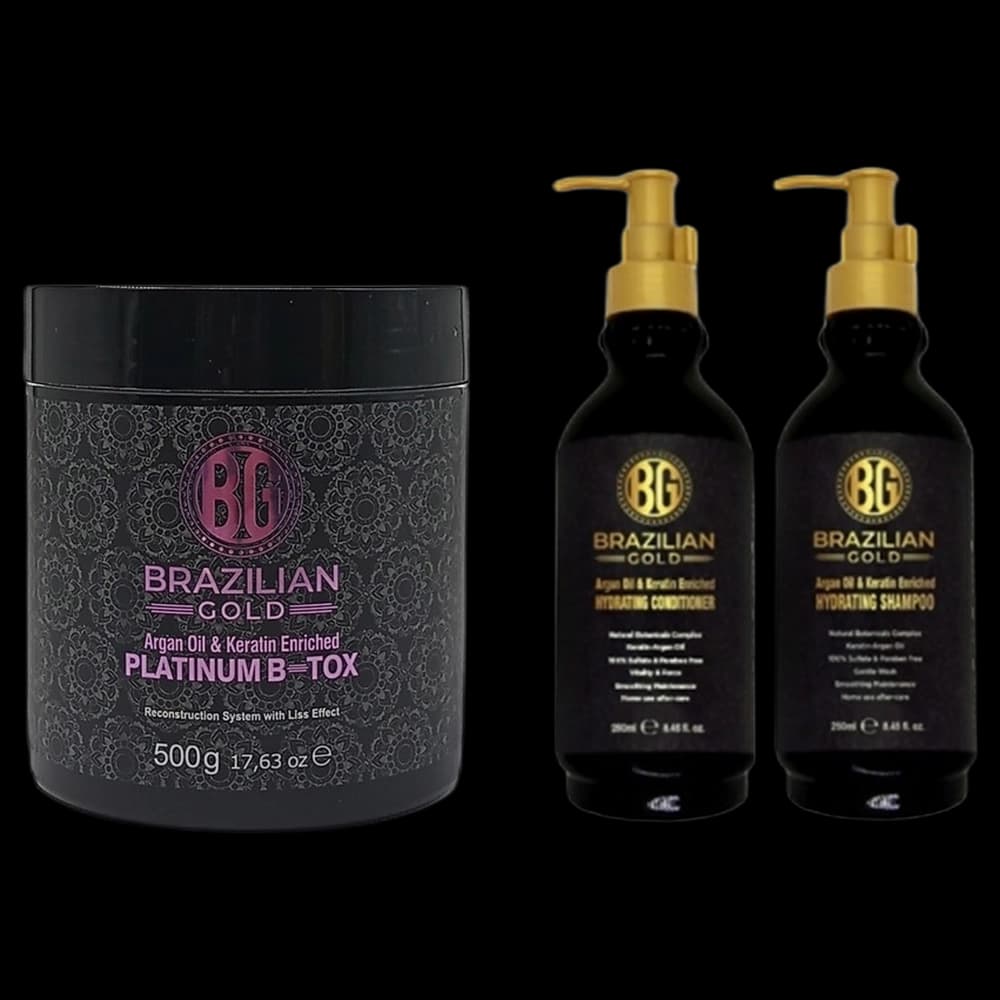 Brazilian Gold Combo-B-tox 500g Platinum,HomeCare Shamp&Cond