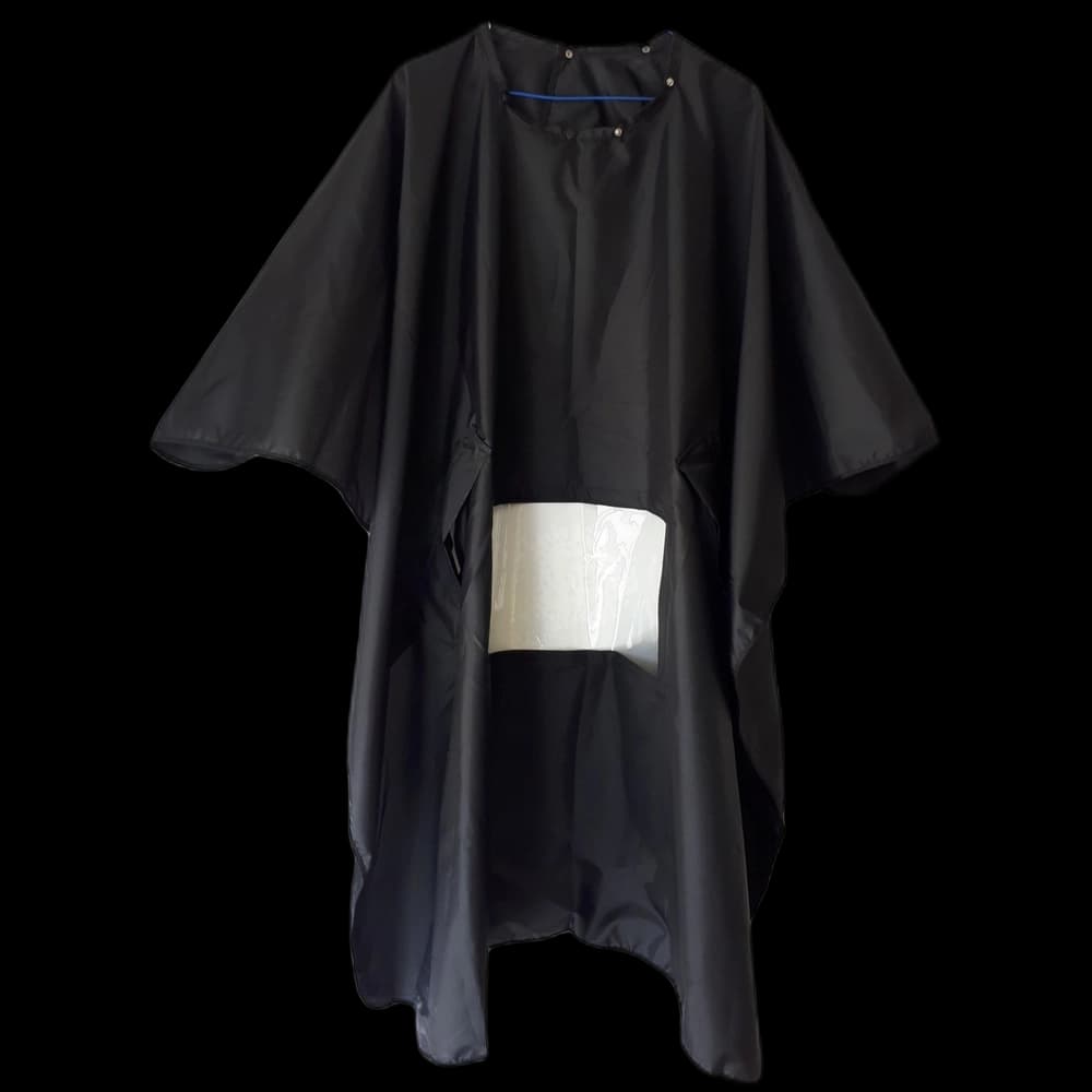 Cutting Cape - Black With Window Strip - Slide Clip