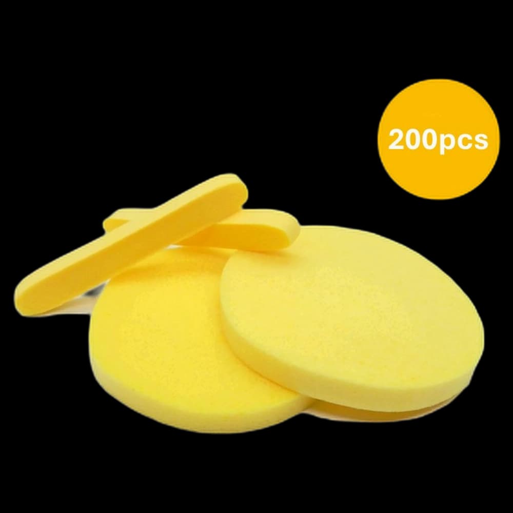 Facial Sponges-Pack 200 (100 Pairs)-Expands when Wet-Yellow