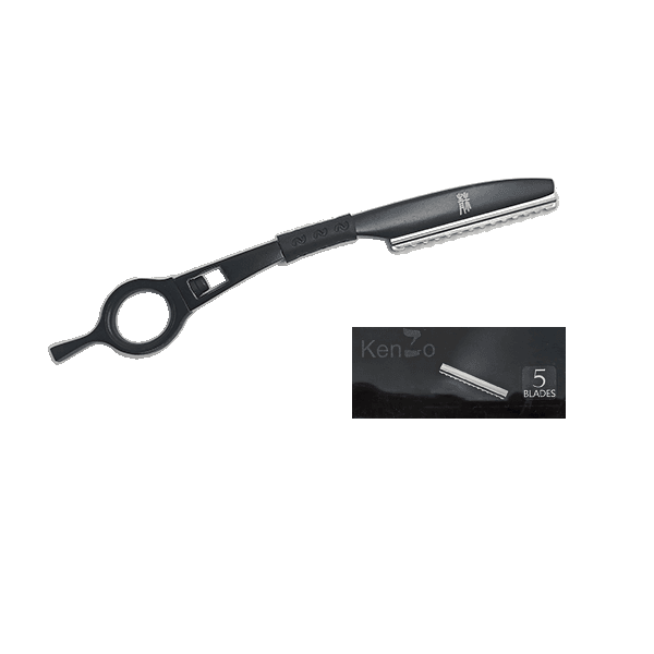 KenZo Straight Razor with 5 Blades - BLACK